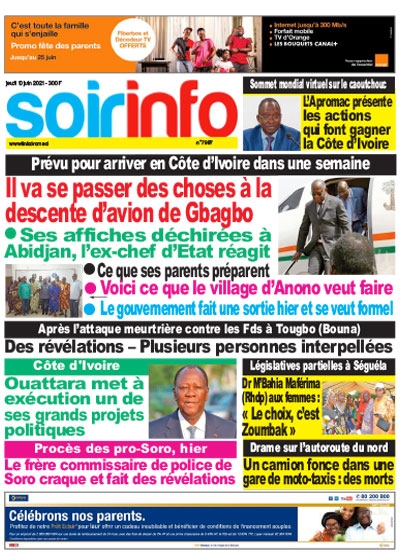 SOIR INFO du Jeudi 10 Juin 2021