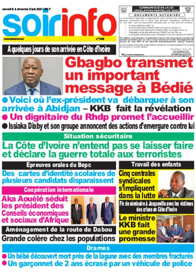 SOIR INFO du Samedi 12 Juin 2021