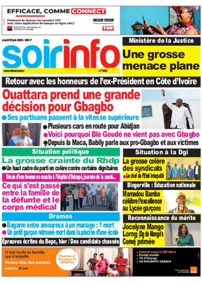 SOIR INFO du Mardi 15 Juin 2021