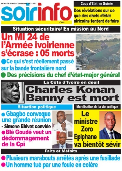 SOIR INFO du Samedi 11 Septembre 2021