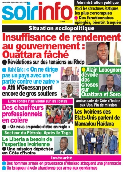 SOIR INFO du Mercredi 15 Septembre 2021