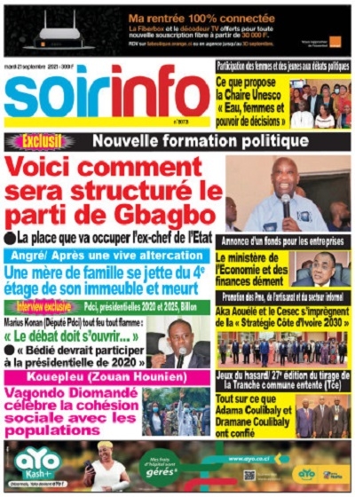 SOIR INFO du Mardi 21 Septembre 2021