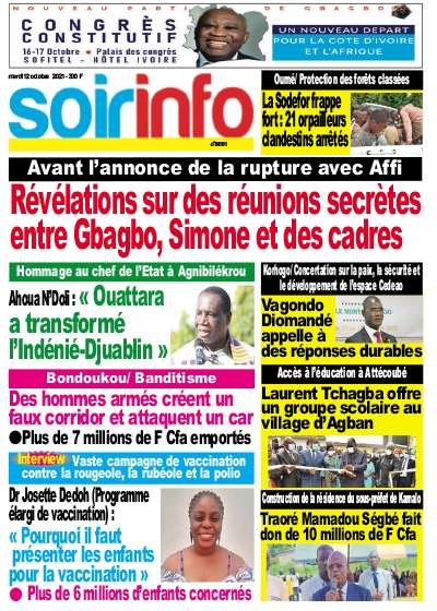 SOIR INFO du Mardi 12 Octobre 2021