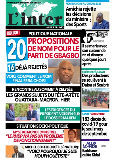 L'INTER du Mercredi 13 Octobre 2021