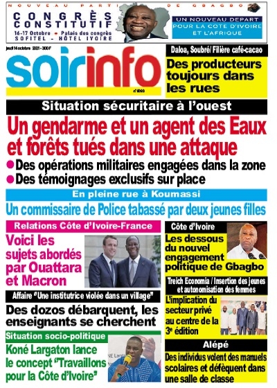 SOIR INFO du Jeudi 14 Octobre 2021