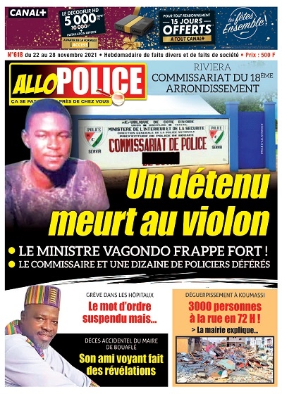 ALLO POLICE semaine du Lundi 22 Novembre 2021