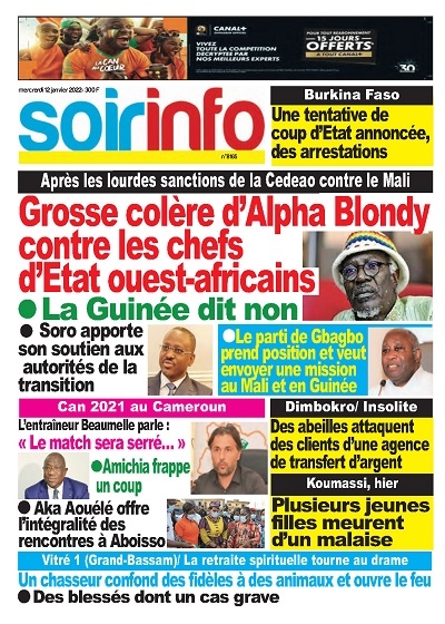 SOIR INFO du Mercredi 12 Janvier 2022