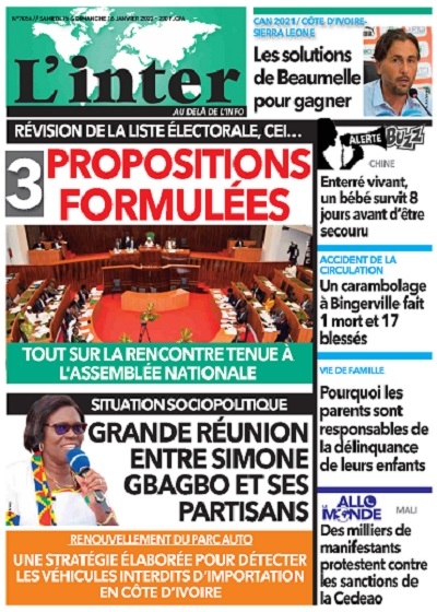 L'INTER du Samedi 15 au Dimanche 16 Janvier 2022
