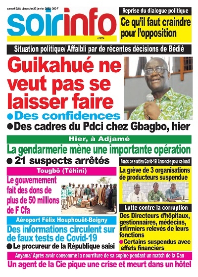SOIR INFO du Samedi 22 au dimanche 23 Janvier 2022