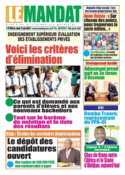 LE MANDAT du Lundi 20 Juin 2022