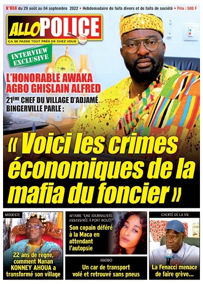 ALLO POLICE semaine du Lundi 29 Août 2022