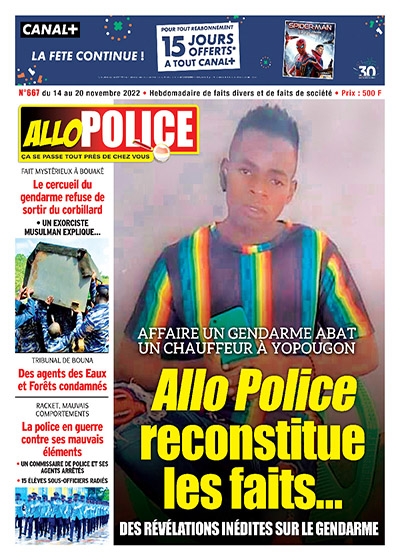ALLO POLICE semaine du 14 au 20 novembre 2022