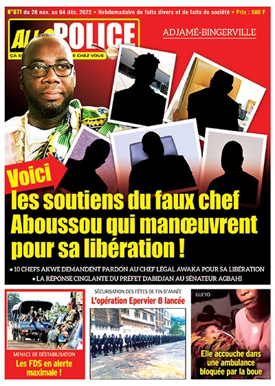 ALLO POLICE semaine du 28 novembre 2022